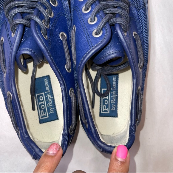 Polo Ralph Lauren Men's Navy Blue Parkstone low shoes sz 9.5 - Picture 4 of 11